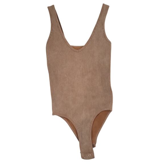 Aura Tops - Aura body suit brown tan size S/M